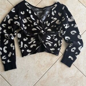 Black and White Leopard Print Sweater